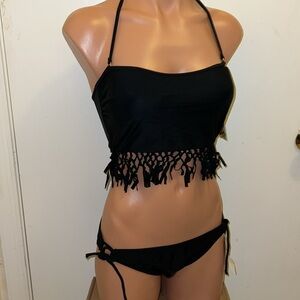 NWT raisins bikini set fringe bra and bikini bottom size M